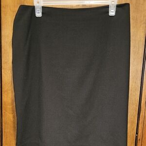 New York & Company Pencil Skirt Womens Size 10 Black Stretch Vented Back Zipper